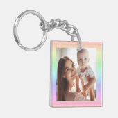 Personalisiertes Foto Zweiseitiger Regenbogen Farb Schlüsselanhänger (Vorderseite links)