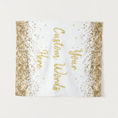 Personalisiertes Fotobooth White Gold im Hintergru Wandteppich (Vorderseite (Horizontal))