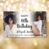 Personalisiertes FotoCollage 40. Geburtstag Party Banner