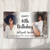 Personalisiertes FotoCollage 40. Geburtstag Party Banner