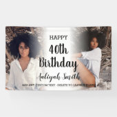 Personalisiertes FotoCollage 40. Geburtstag Party Banner (Horizontal)