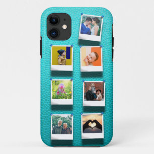 Personalisiertes FotoCollage Turquoise Girly Trend Case-Mate iPhone Hülle