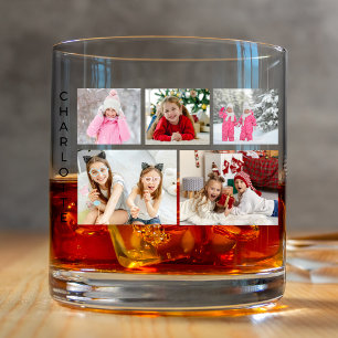 Personalisiertes Fotocollagen-Name-Whiskeyglas Whiskyglas