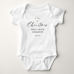 Personalisiertes Fotogeschenk mit goldenem Herzen Baby Strampler