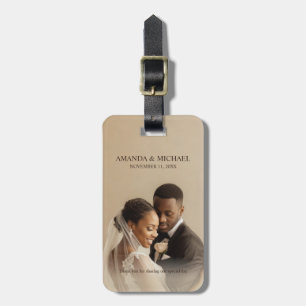 Personalisiertes Fotogeschenk mit Namen und Hochze Gepäckanhänger
