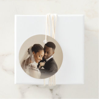 Personalisiertes Fotogeschenk mit Namen und Hochze Geschenkanhänger