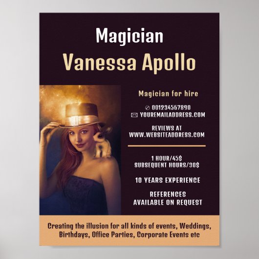 Personalisiertes Fotograf, Magierwerbung Poster (Vorne)