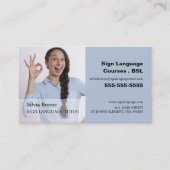 Personalisiertes Fotografieren, Zeichensprache-Tut Visitenkarte (Vorderseite)