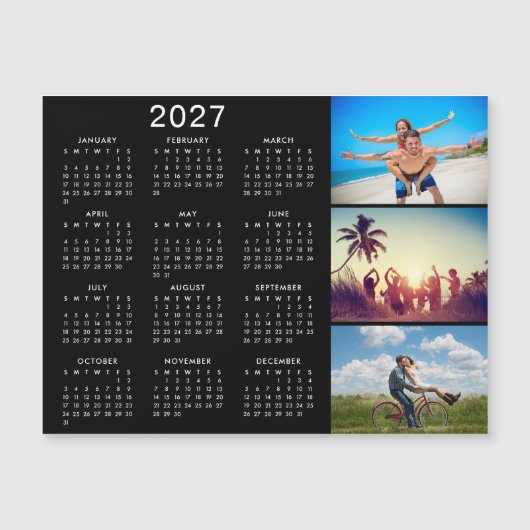 Personalisiertes Fotomaterial 2025 Kalender Magnet (Vorderseite)