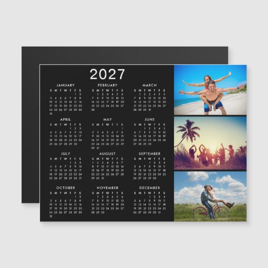 Personalisiertes Fotomaterial 2025 Kalender Magnet (Vorne/Hinten)