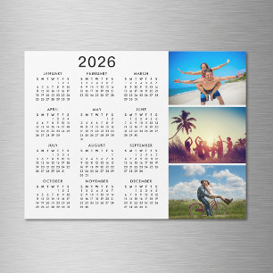 Personalisiertes Fotomaterial 2026 Kalender Magnet