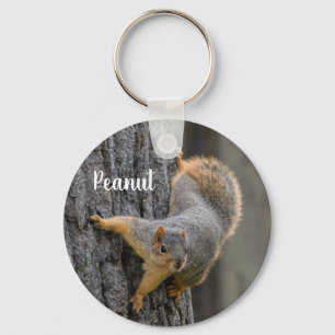 Personalisiertes Fox-Eichhörnchen auf einem Baum Schlüsselanhänger