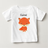 Personalisiertes Fox One Piece Baby T-Shirt (Vorderseite)