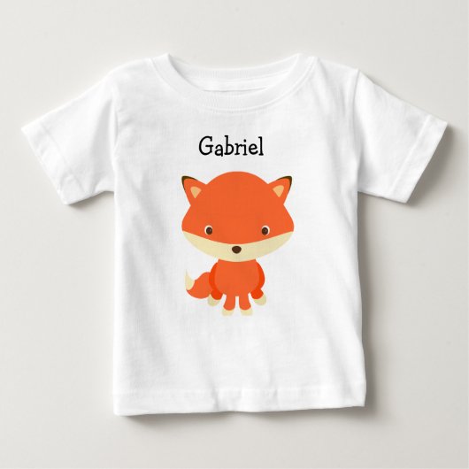 Personalisiertes Fox One Piece Baby T-Shirt (Vorderseite)