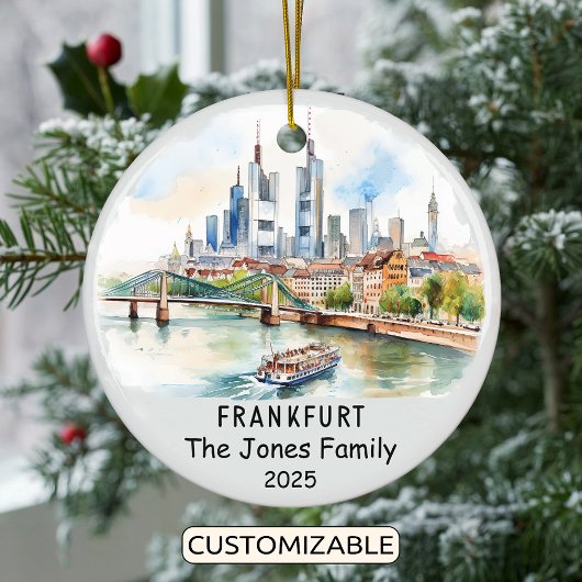 Personalisiertes Frankfurter Ornament, Deutschland Keramik Ornament