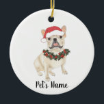 Personalisiertes Französisch (Fawn Tan Cream) Keramik Ornament<br><div class="desc">Machen Sie die schöne Liste in diesem Jahr mit einem personalisierten Ornament Ihrer Lieblings-kleine Elf!</div>