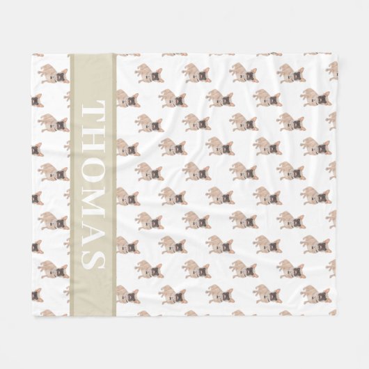 Personalisiertes Französisch (maskiert) Fleecedecke (Vorderseite (Horizontal))