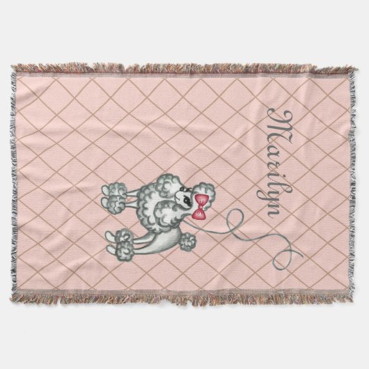 Personalisiertes französisches Poodle-Blanket-Gesc Decke (Vorderseite)