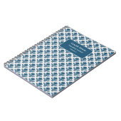 Personalisiertes französisches Tapestry Blau und W Notizblock (Linke Seite)