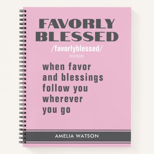 Personalisiertes Frauengeschenk - rosa Motivation Notizblock (Vorderseite)