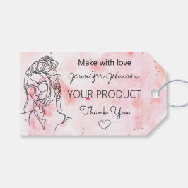 Personalisiertes Frauenportrait Pink Geschenkanhänger