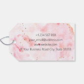 Personalisiertes Frauenportrait Pink Geschenkanhänger (Rückseite Horizontal)