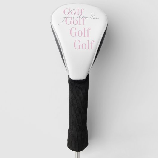 Personalisiertes Frauenrosa Golf Headcover (Vorderseite)