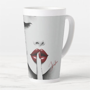 Personalisiertes freches Zitat rote Lippen Schönhe Milchtasse