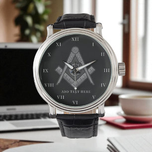 Personalisiertes Freimaurer-Geschenk Winkel Kompas Armbanduhr