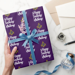 Personalisiertes Freimaurer-Maß-Geburtstagsgeschen Geschenkpapier