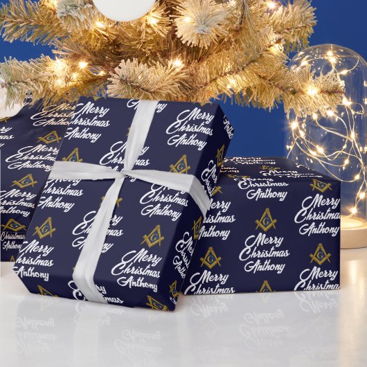 Personalisiertes Freimaurer-Weihnachtspapier mit W Geschenkpapier (Feiertage)