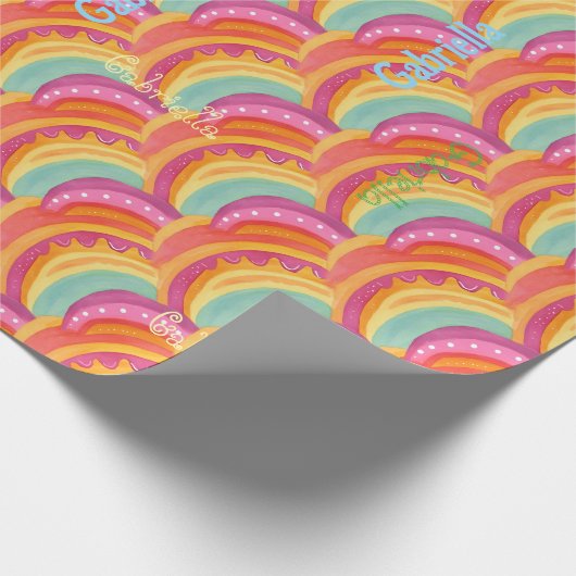 Personalisiertes, freudvolles Watercolor-Wrapping- Geschenkpapier (Ecke)