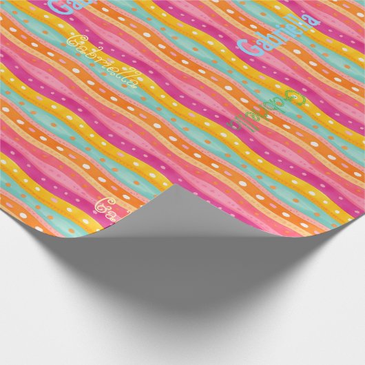 Personalisiertes, freudvolles Watercolor-Wrapping- Geschenkpapier (Ecke)