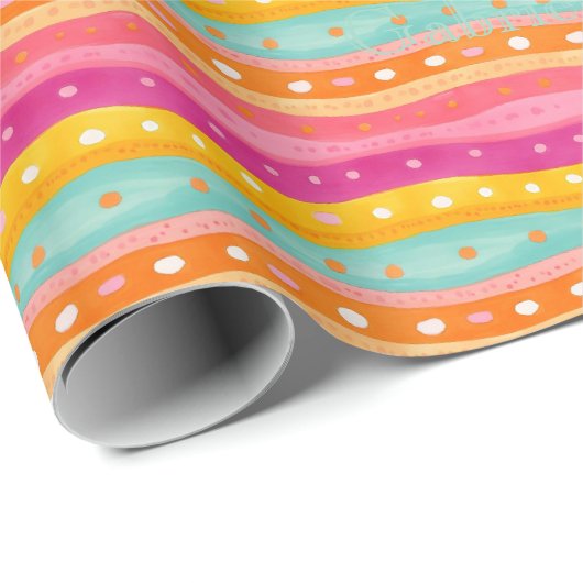 Personalisiertes, freudvolles Watercolor-Wrapping- Geschenkpapier (Rolleneckpunkt)