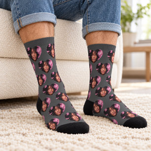 Personalisiertes Freundinnen-Herzgesicht Socken