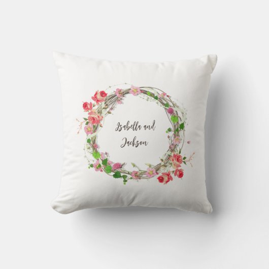 personalisiertes frisch verheiratetes Ehepaar mit  Kissen (Vorderseite)