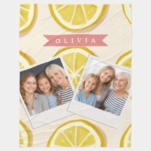 Personalisiertes Frisches Zitronenscheiben-Muster  Fleecedecke