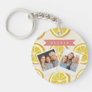 Personalisiertes Frisches Zitronenscheiben-Muster  Schlüsselanhänger