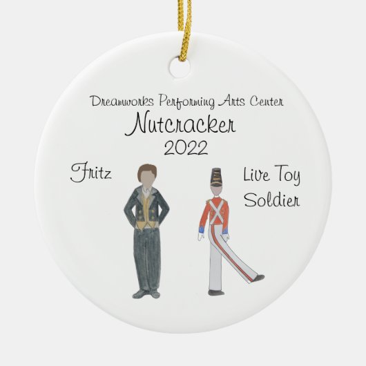 Personalisiertes Fritz/Solid/Blume Nutcracker Cera Keramik Ornament (Vorne)