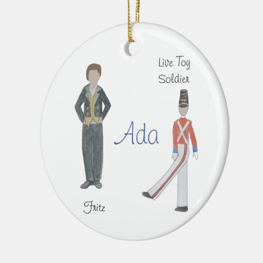 Personalisiertes Fritz/Solid/Blume Nutcracker Cera Keramik Ornament (Links)