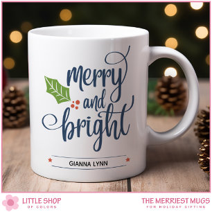 Personalisiertes Froh und Heller mit Stechpalme Kaffeetasse