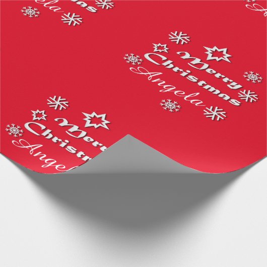 Personalisiertes frohe Weihnacht-Thema mit Namen Geschenkpapier (Ecke)