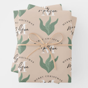 Personalisiertes Frohe Weihnachten Boho Blätter Mo