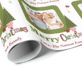 Personalisiertes frohe Weihnachten FOTO Geschenkpapier (Rolleneckpunkt)