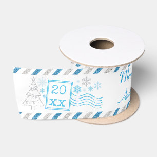 Personalisiertes Frohe Weihnachten Glitter Luftpos Satinband