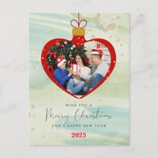 Personalisiertes Frohe Weihnachten & Glückliches N Postkarte
