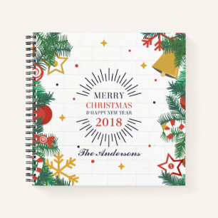 Personalisiertes frohe Weihnachten & Neues Jahr G Notizblock