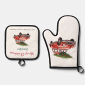 Personalisiertes Frohe Weihnachten Opa Küchen-Set Ofenhandschuh & Topflappen-Set (Vorderseite)