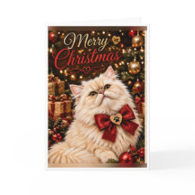 Personalisiertes Frohe Weihnachten Perserkatze Gef