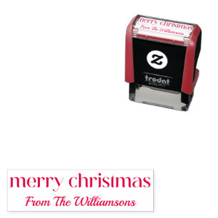 Personalisiertes Frohe Weihnachten Retro-Typografi Permastempel